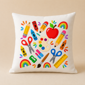 Kissenbezug 40 × 40 cm – Basteln, Apfel & Schere