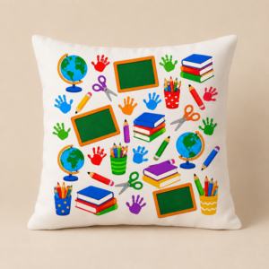 Kissenbezug 40 × 40 cm – Klassenzimmer & Tafel