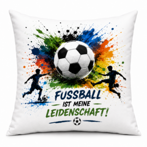 Kissenbezug 40 × 40 cm – Fußball Bunter Farbklecks