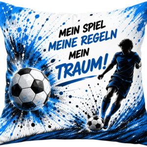 Kissenbezug 40 × 40 cm – Fußball Kicken ist mein Traum