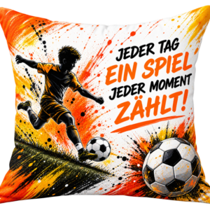 Kissenbezug 40 × 40 cm – Fußball Jeder Moment zählt