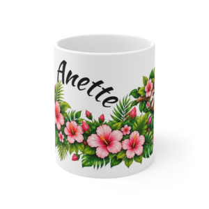 Keramiktasse 330 ml – Faultier & Blumen