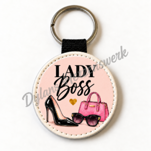 Bedruckter Schlüsselanhänger – Lady Boss Accessoires, rund